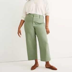 MADEWELL • Curvy Slim Emmett Wide-Leg Pants in Green • Size 28